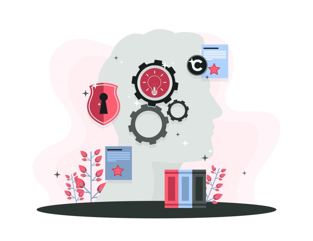 An image of a comfortable home office includes a laptop, notebooks, a whiteboard with personal branding objectives, and a digital marketing dashboard.